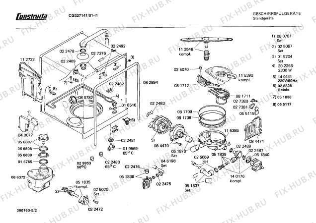 Взрыв-схема посудомоечной машины Constructa CG327141 - Схема узла 02