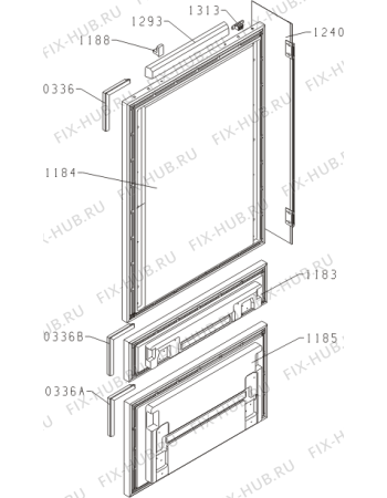 Схема №1 RWF2826S (452804, VCZLF3877) с изображением Дверь для холодильника Gorenje 317781