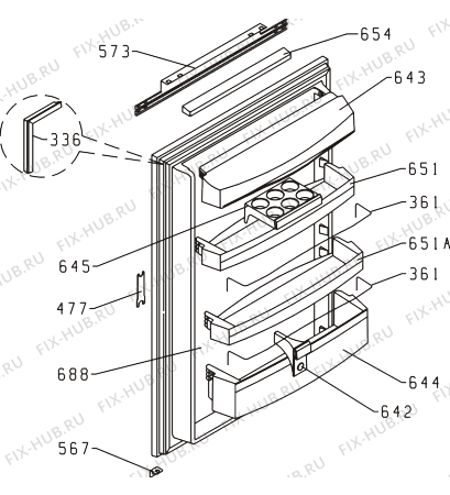 Взрыв-схема холодильника Baumatic BRL1710 (198537, HI1886) - Схема узла 02
