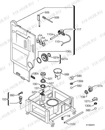 Взрыв-схема посудомоечной машины Zanussi DWS697S - Схема узла Water softener 066