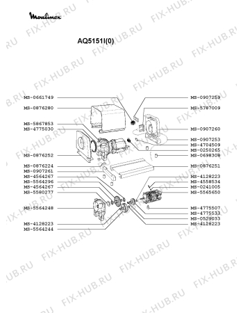 Взрыв-схема мясорубки Moulinex AQ5151I(0) - Схема узла IP002014.2P2