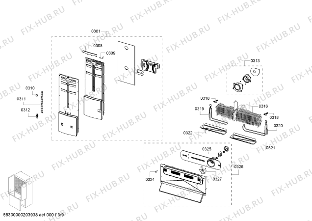 Схема №5 B26FT50SNS с изображением Цоколь для холодильника Bosch 00776291