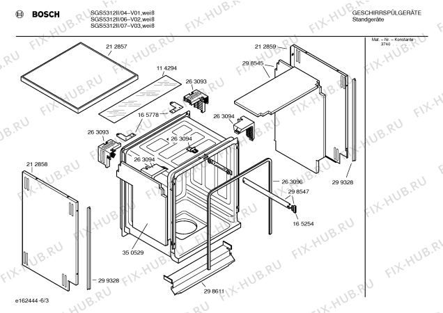 Взрыв-схема посудомоечной машины Bosch SGS5312II - Схема узла 03
