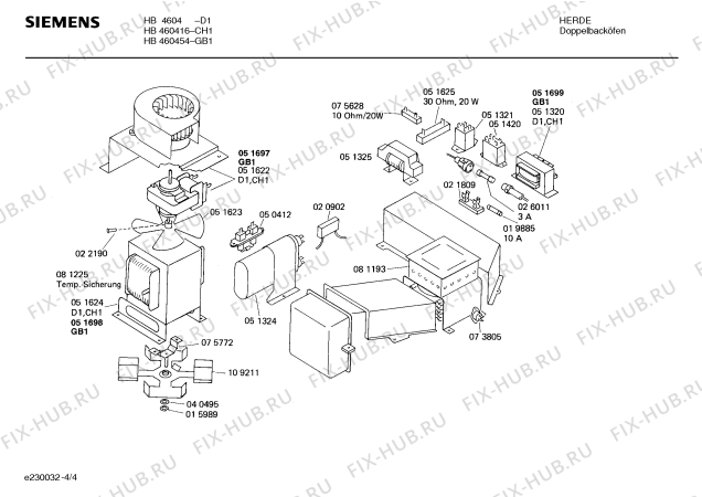 Схема №3 HB460454 с изображением Крышка для плиты (духовки) Siemens 00022188