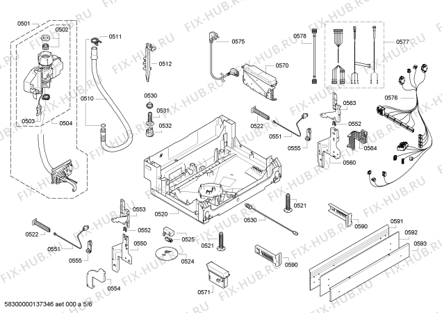Взрыв-схема посудомоечной машины Siemens SN46T552EU - Схема узла 05