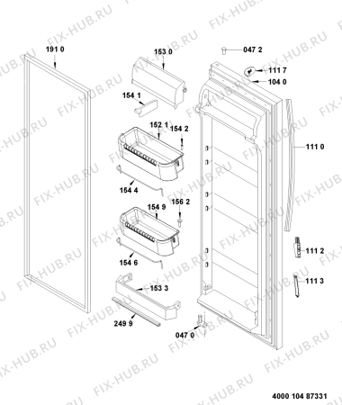 Схема №7 WSE 2930 W с изображением Сенсорная панель для холодильника Whirlpool 481010460225