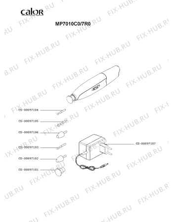 Схема №1 MP7010C0/7R0 с изображением Корпусная деталь для электроэпилятора Rowenta CS-00097105