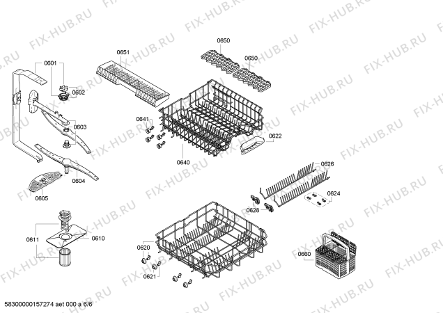 Взрыв-схема посудомоечной машины Bosch SMS50E28EU tp3 - Схема узла 06