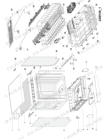 Схема №3 HFC 3C24 X с изображением Дверца для посудомойки Whirlpool 488000511006