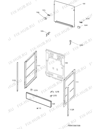 Взрыв-схема плиты (духовки) Zanussi ZCM24001XA - Схема узла Housing 001