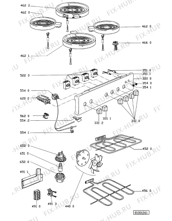 Схема №1 SMZ 4610/1 WS с изображением Обшивка для плиты (духовки) Whirlpool 481945358764
