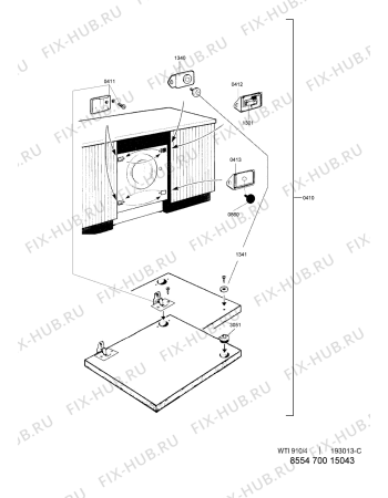 Взрыв-схема стиральной машины Indesit WTI91013 (F091536) - Схема узла