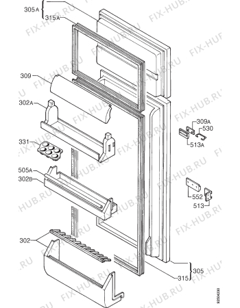 Взрыв-схема холодильника Rex FI285/3TR - Схема узла Door 003