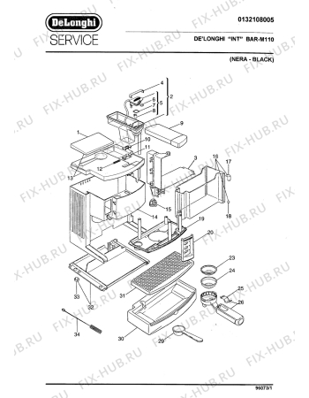 Схема №2 BAR M 100 NERO NON STOP с изображением Клапан для электрокофеварки DELONGHI 521520