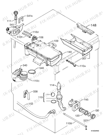 Взрыв-схема стиральной машины Simpson 45S708E - Схема узла Hydraulic System 272