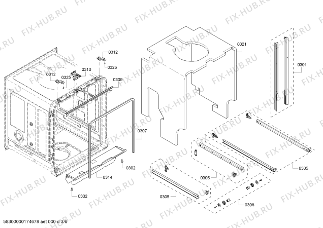 Взрыв-схема посудомоечной машины Kenmore S38KML32UC Kenmore - Схема узла 03