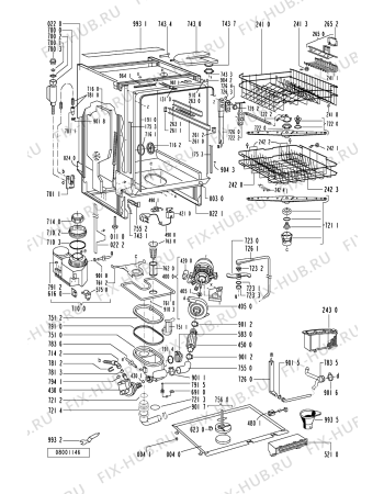Схема №2 ADP 940/3 WH с изображением Обшивка для посудомоечной машины Whirlpool 481245370351