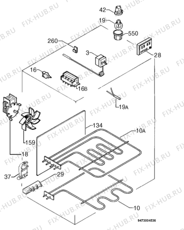 Взрыв-схема плиты (духовки) Zanussi ZCM6640TW - Схема узла Electrical equipment 268