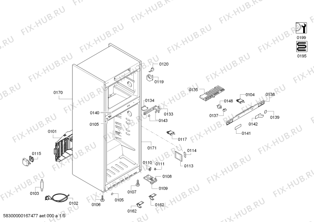 Схема №2 KDN56PI30N с изображением Дверь для холодильной камеры Bosch 00711262