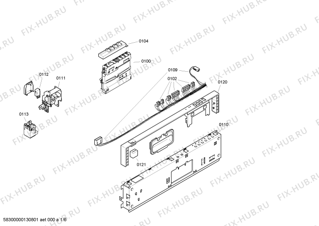 Схема №3 VVD64N03EU с изображением Набор кнопок для посудомоечной машины Bosch 00609212