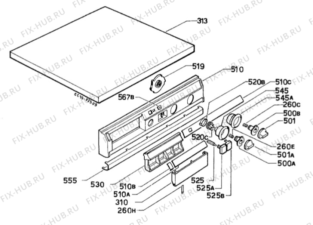 Взрыв-схема стиральной машины Electrolux WH2650 - Схема узла W30 Panel,User manual B