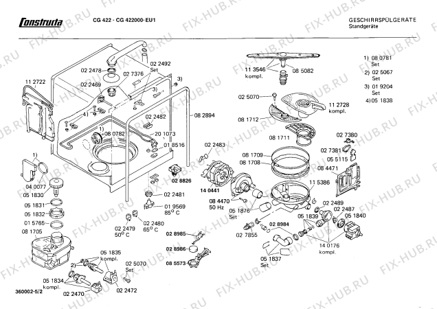 Схема №2 CG442000 CG4420 с изображением Панель для посудомоечной машины Bosch 00088021
