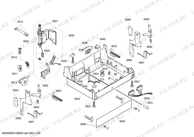Взрыв-схема посудомоечной машины Bosch SGU53E02SK - Схема узла 05