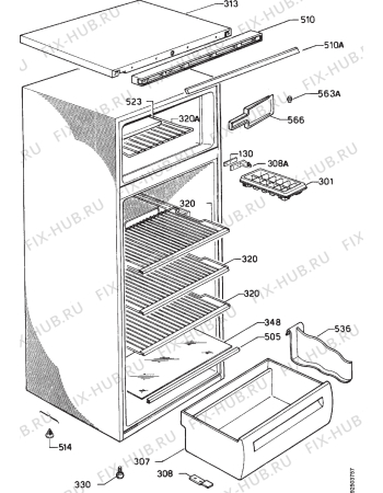 Взрыв-схема холодильника Zanussi ZFC25DR - Схема узла Housing 001