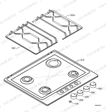 Взрыв-схема плиты (духовки) Aeg Electrolux 65857G-M - Схема узла Hob 271