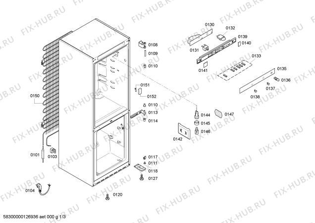 Схема №3 KGS33X25 с изображением Дверь для холодильной камеры Bosch 00245017