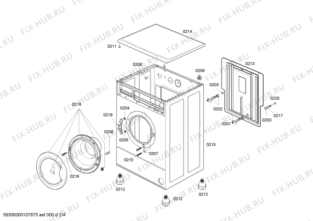 Схема №2 WFA106Q30X PROFESSIONAL STYLE с изображением Панель управления для стиральной машины Bosch 00436798