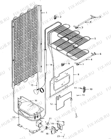 Взрыв-схема холодильника Tricity Bendix CDP81AL - Схема узла Cooling system 017