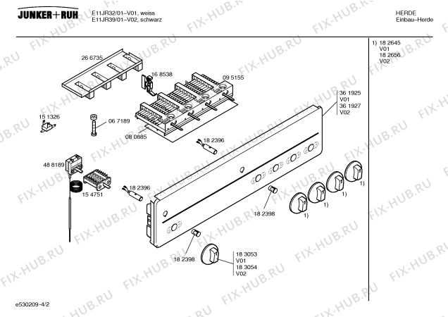 Взрыв-схема плиты (духовки) Junker&Ruh E11JR39 - Схема узла 02