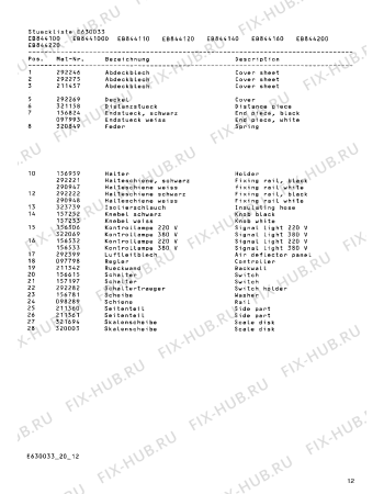 Схема №9 EB844110 с изображением Панель управления для плиты (духовки) Bosch 00291594