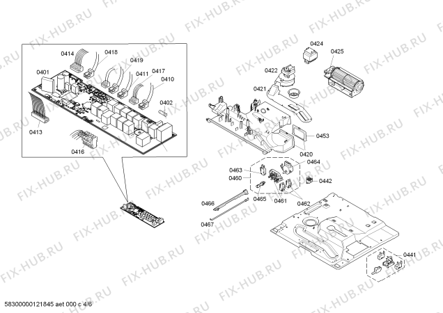 Взрыв-схема плиты (духовки) Bosch HBC36P751 - Схема узла 04