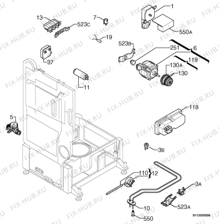 Взрыв-схема посудомоечной машины Corbero LVC31S - Схема узла Electrical equipment 268
