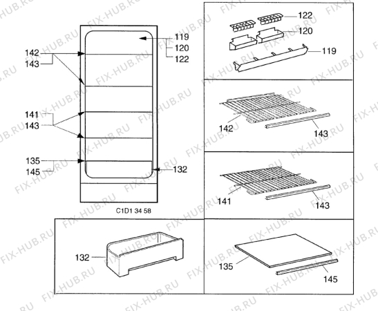 Взрыв-схема холодильника Arthurmartinelux AR7805C - Схема узла Accessories Refrigerator