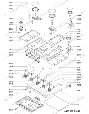 Схема №1 AKS 341/IX с изображением Втулка для плиты (духовки) Whirlpool 481010424848
