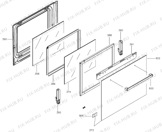 Взрыв-схема плиты (духовки) Gorenje BOP7115AW (236595, B600PIRO) - Схема узла 03