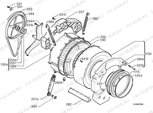 Взрыв-схема стиральной машины Rex RIE391 - Схема узла Functional parts 267