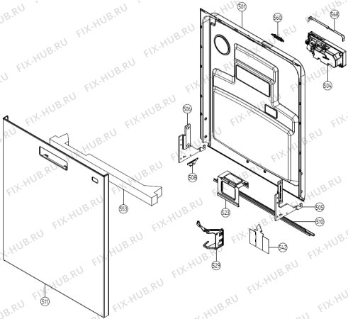 Взрыв-схема посудомоечной машины Asko D5906W (478019, DW16.C) - Схема узла 05