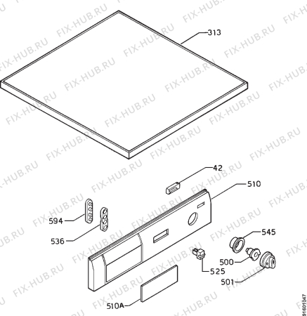 Взрыв-схема стиральной машины Zanussi TD520E - Схема узла Command panel 037