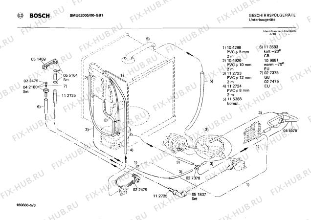 Взрыв-схема посудомоечной машины Bosch SMU52005 - Схема узла 03