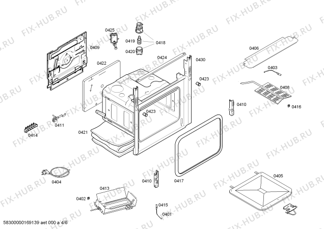 Взрыв-схема плиты (духовки) Bosch HGG223326Z - Схема узла 04