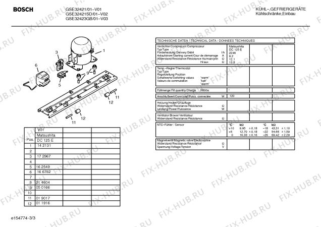 Взрыв-схема холодильника Bosch GSE32421 - Схема узла 03