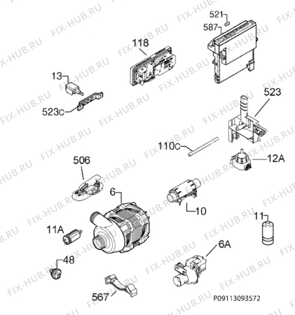 Взрыв-схема посудомоечной машины Zanussi ZDV14001FA - Схема узла Electrical equipment 268