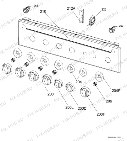 Взрыв-схема плиты (духовки) Electrolux EKG601100X - Схема узла Command panel 037