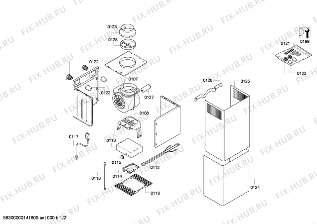 Схема №2 D77F56N0GB с изображением Вентиляционный канал для вентиляции Bosch 00671981