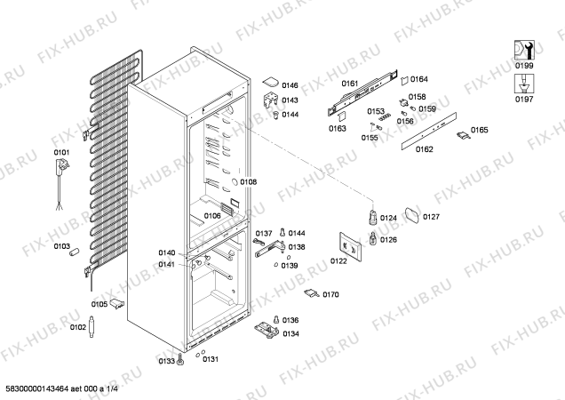 Схема №2 4KF78L52 с изображением Дверь морозильной камеры для холодильника Bosch 00683881