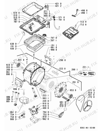 Взрыв-схема стиральной машины Whirlpool AWE 4616 - Схема узла